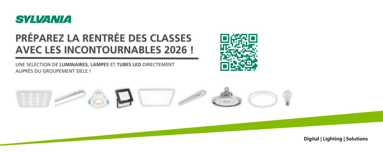 Préparez la rentrée avec la sélection d’éclairage professionnel Sylvania 2026.
